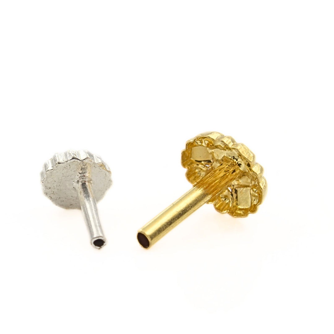 Floral style 18k Real Gold Women Divine Nose Stud Push Pin