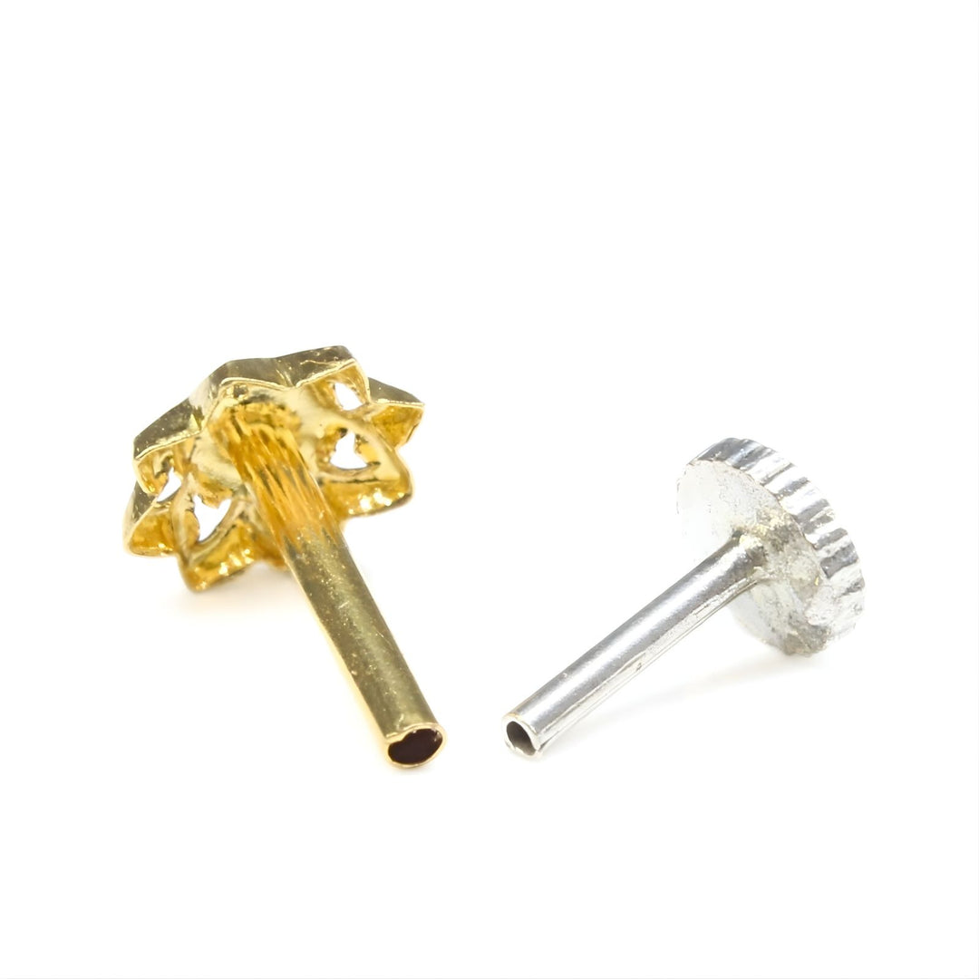 Daily wear 18K Real Gold women star Nose stud nose ring Push Pin