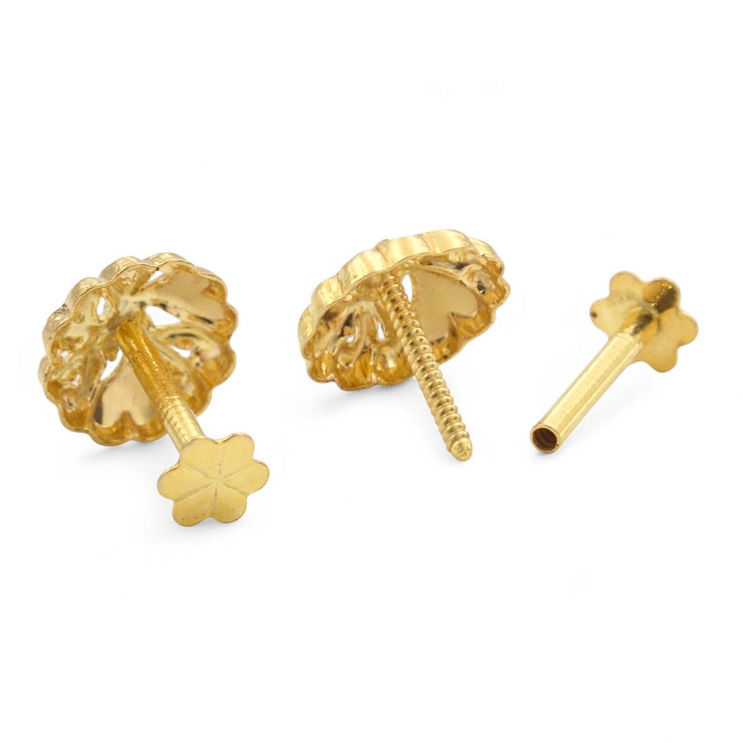 Nozera tiny 18K Gold Screw Nose\Ear Stud - Indian Nose Jewelry for Women