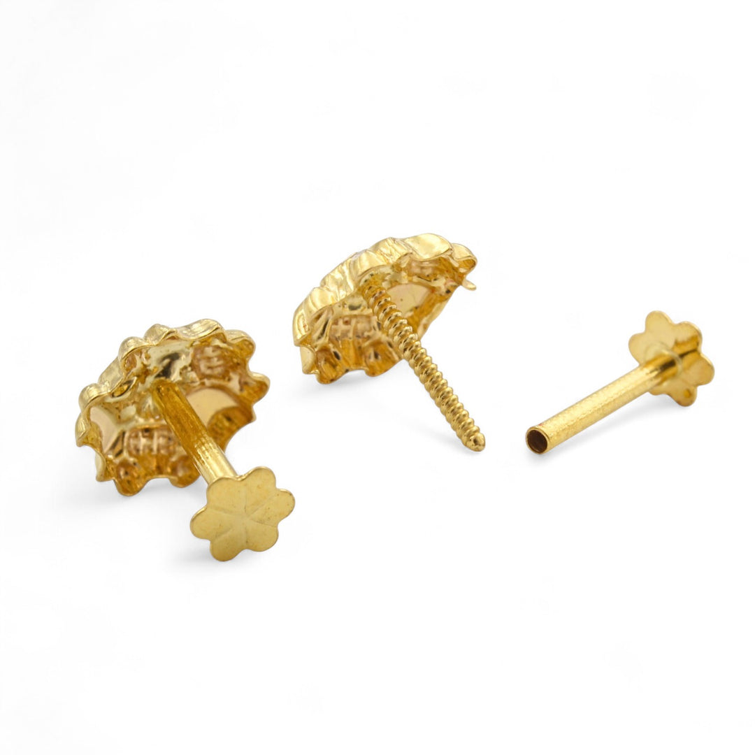 Nozera 18K Gold Screw Nose\Ear Stud - Indian Nose Jewelry for Women