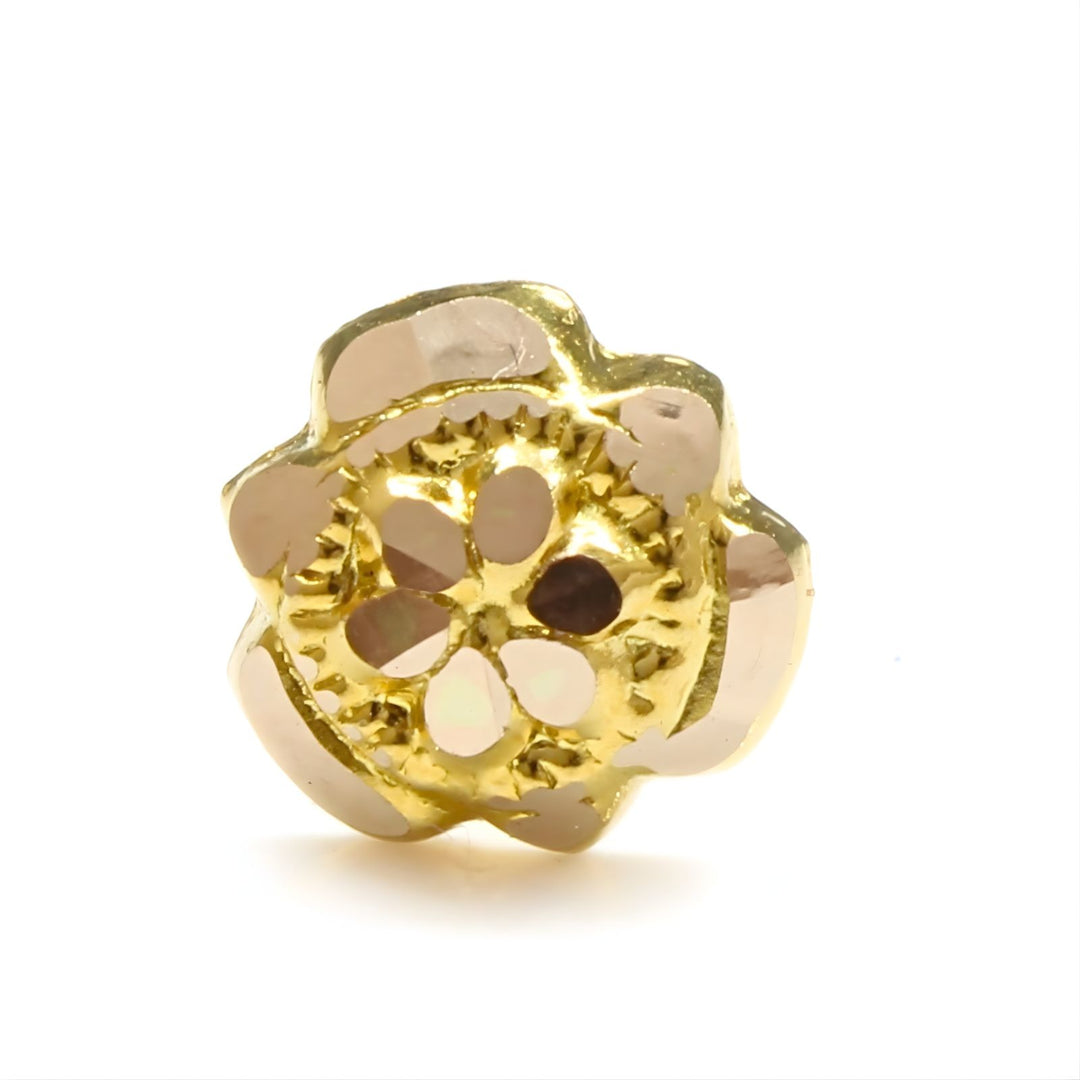 Floral 18K Real Gold women Nose stud nose ring Push Pin