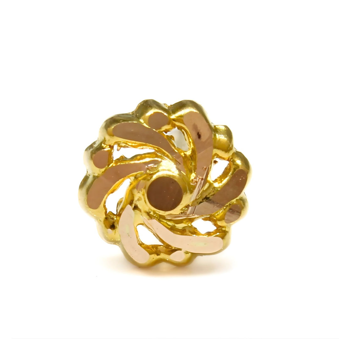 18K Real Gold women spiral style Nose stud nose ring Push Pin
