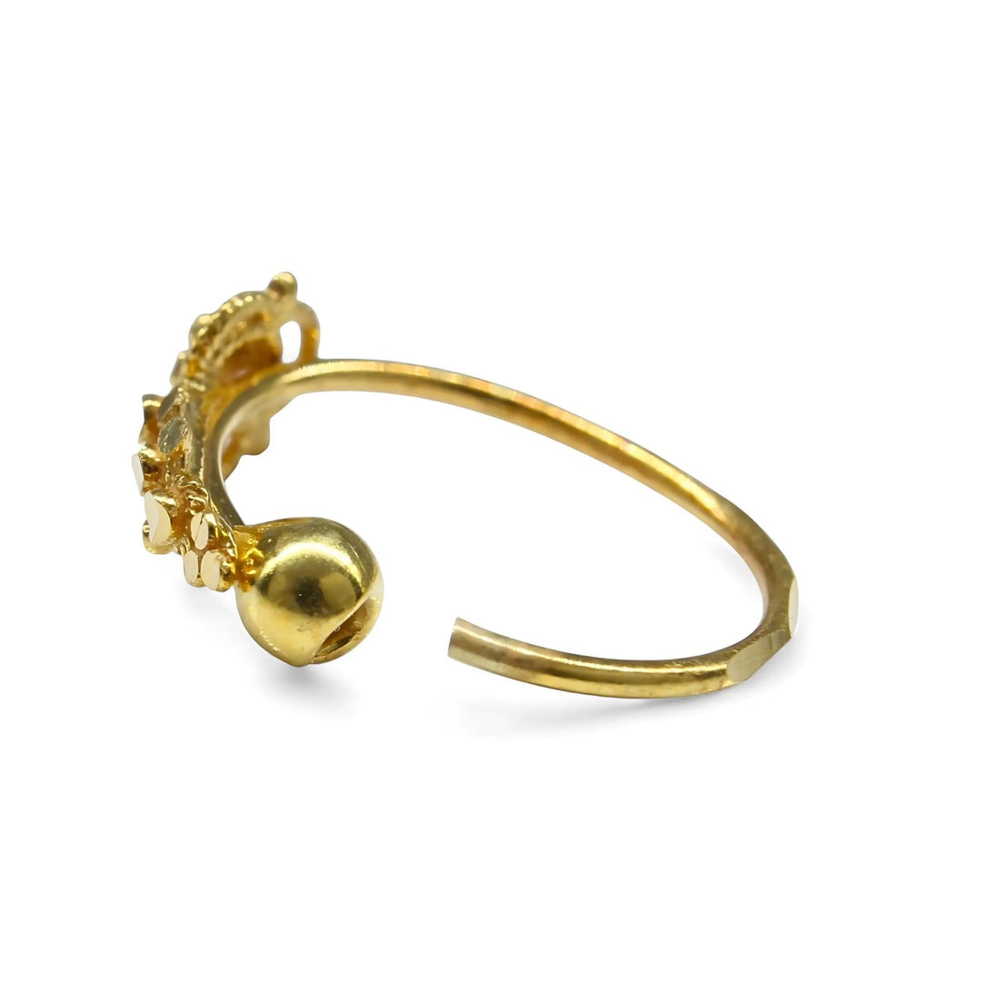 18K Real Gold Latest design Nose ring Indian Women Nose Hoop Ring 22g