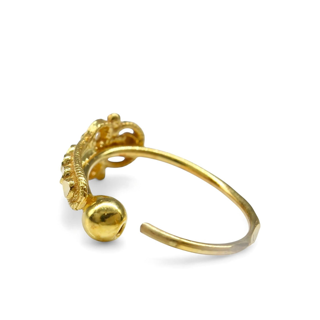 18K Real Gold Nose ring Indian Women vertical design Nose Hoop Ring 22g