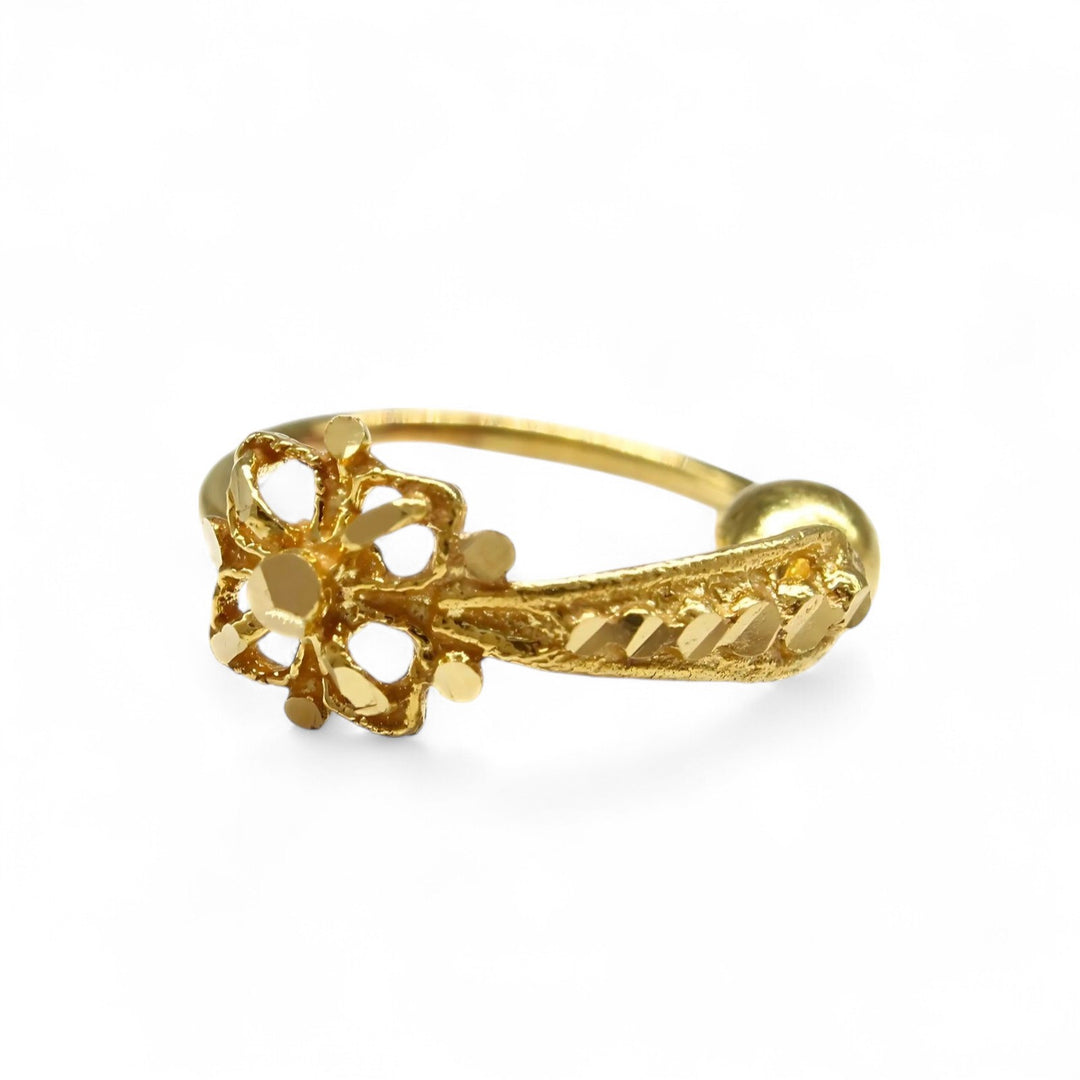 18K Real Gold Nose ring Indian Women gifting party wear Nose Hoop Ring 22g