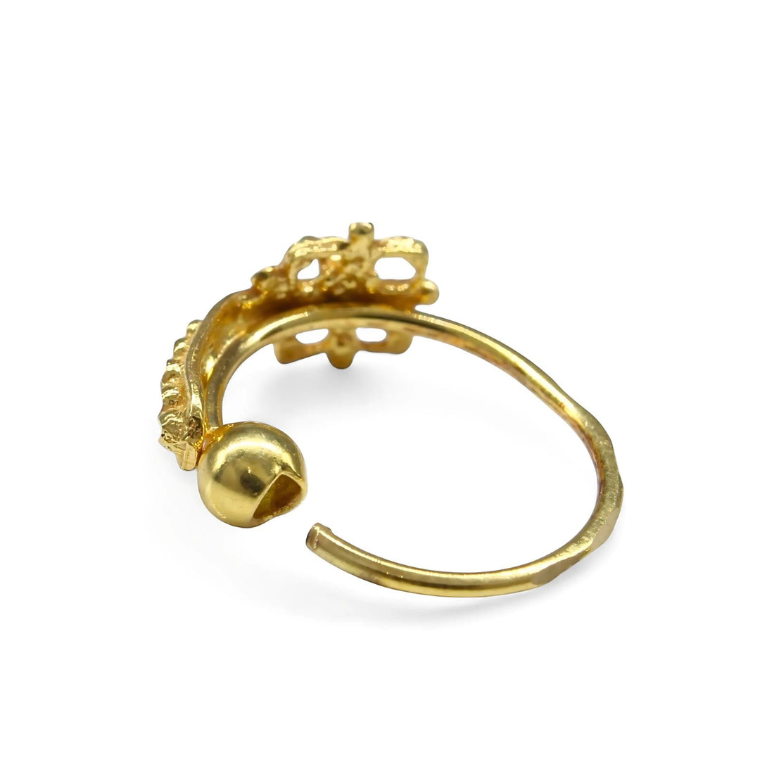 18K Real Gold Nose ring Indian Women gifting party wear Nose Hoop Ring 22g