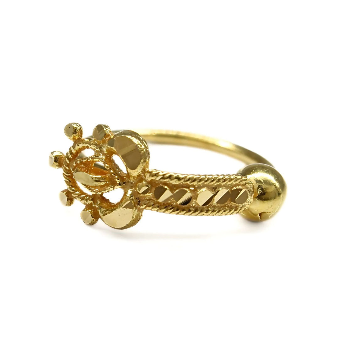 18K Real Gold Nose ring Indian Women gorgeous vertical style Nose Hoop Ring 22g