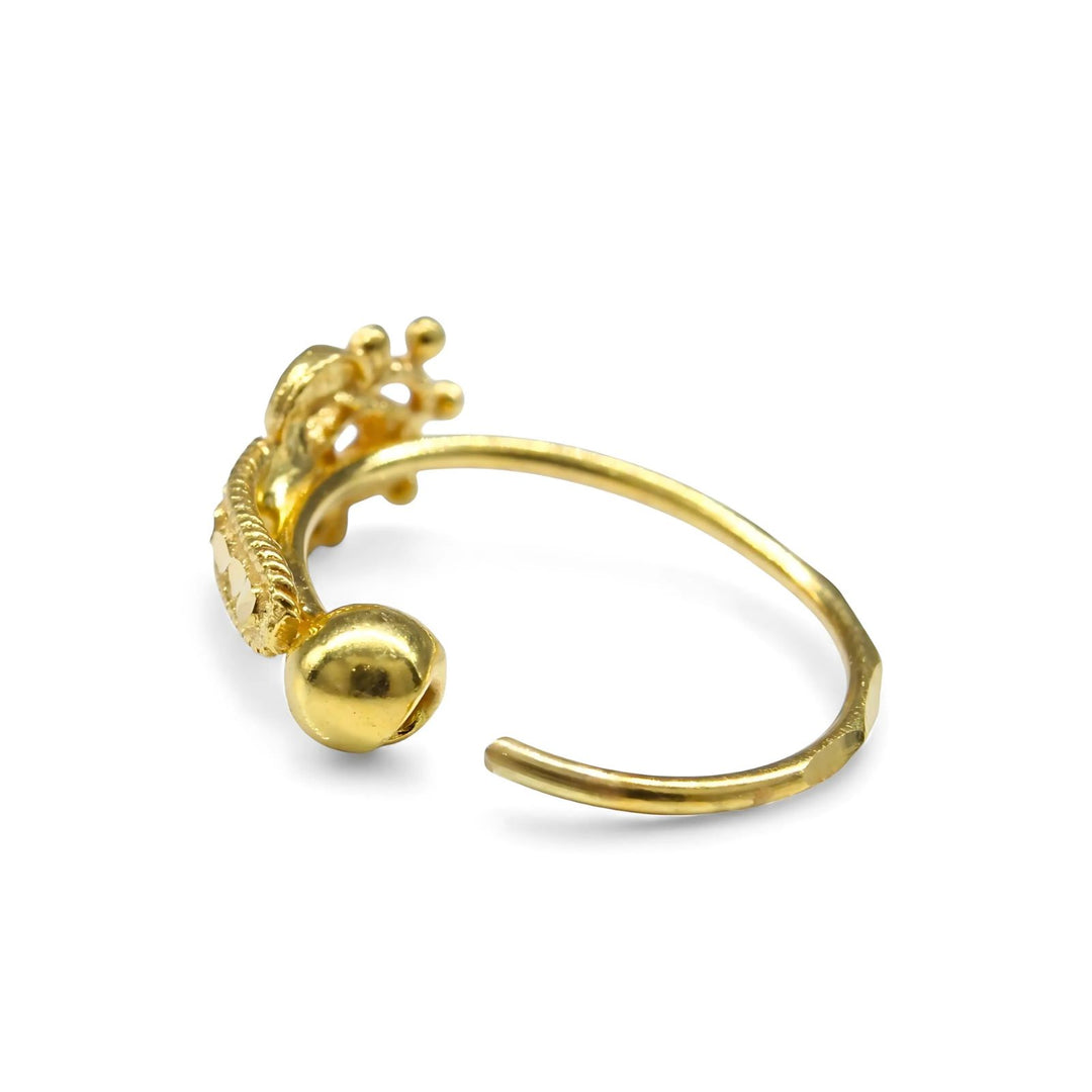 18K Real Gold Nose ring Indian Women gorgeous vertical style Nose Hoop Ring 22g