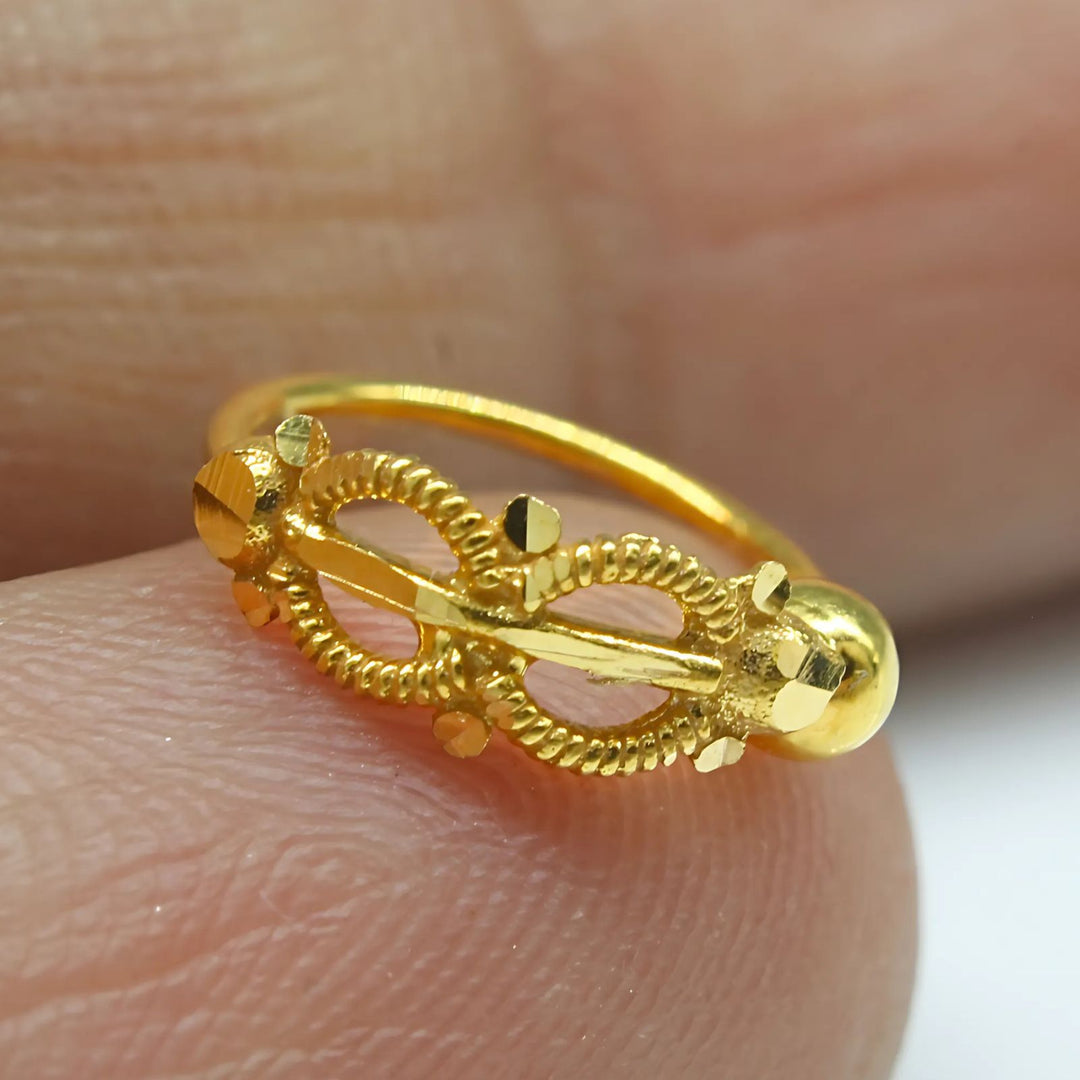 18K Real Gold Nose ring Indian Women unique trendy  Nose Hoop Ring 22g