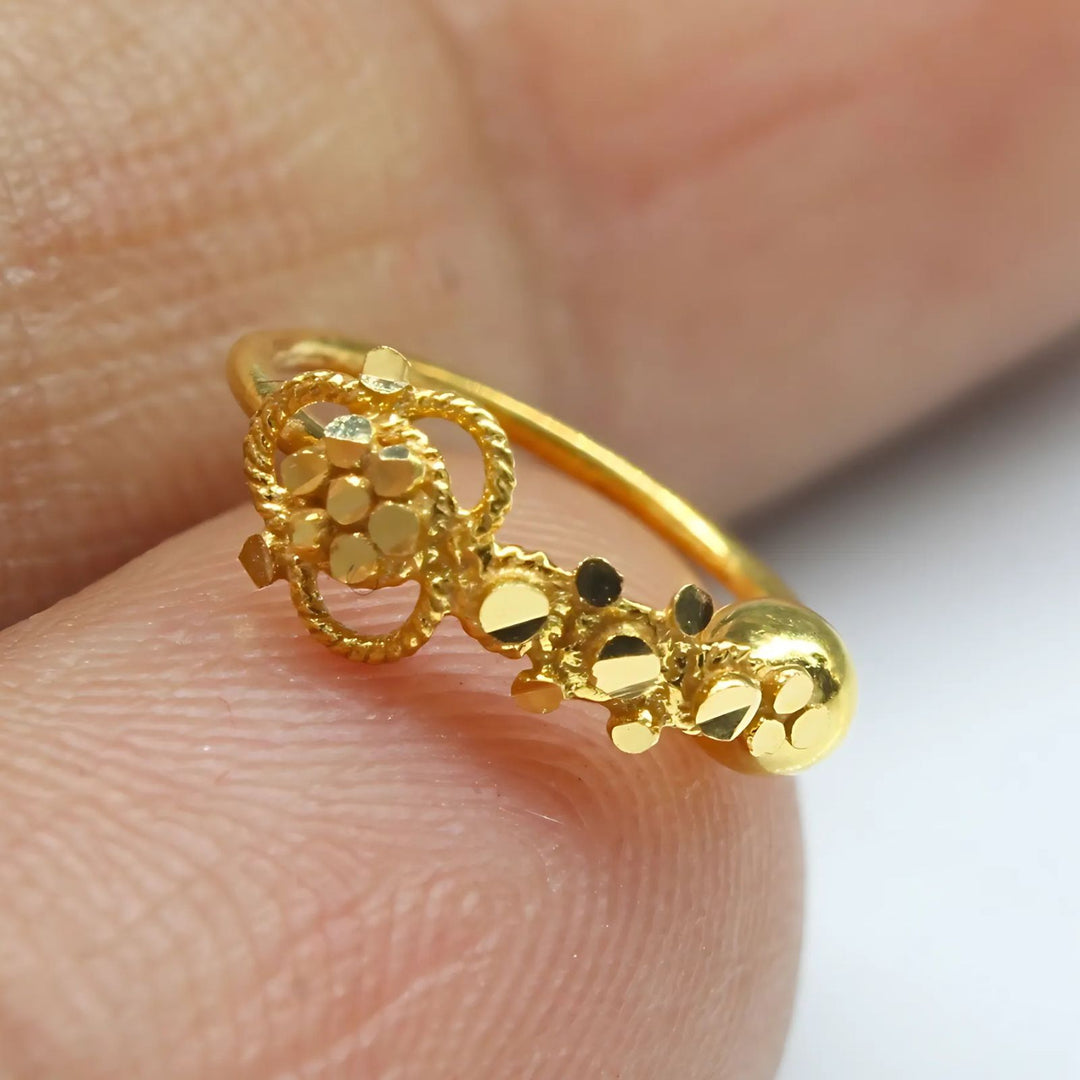 18K Real Gold Latest design Nose ring Indian Women Nose Hoop Ring 22g
