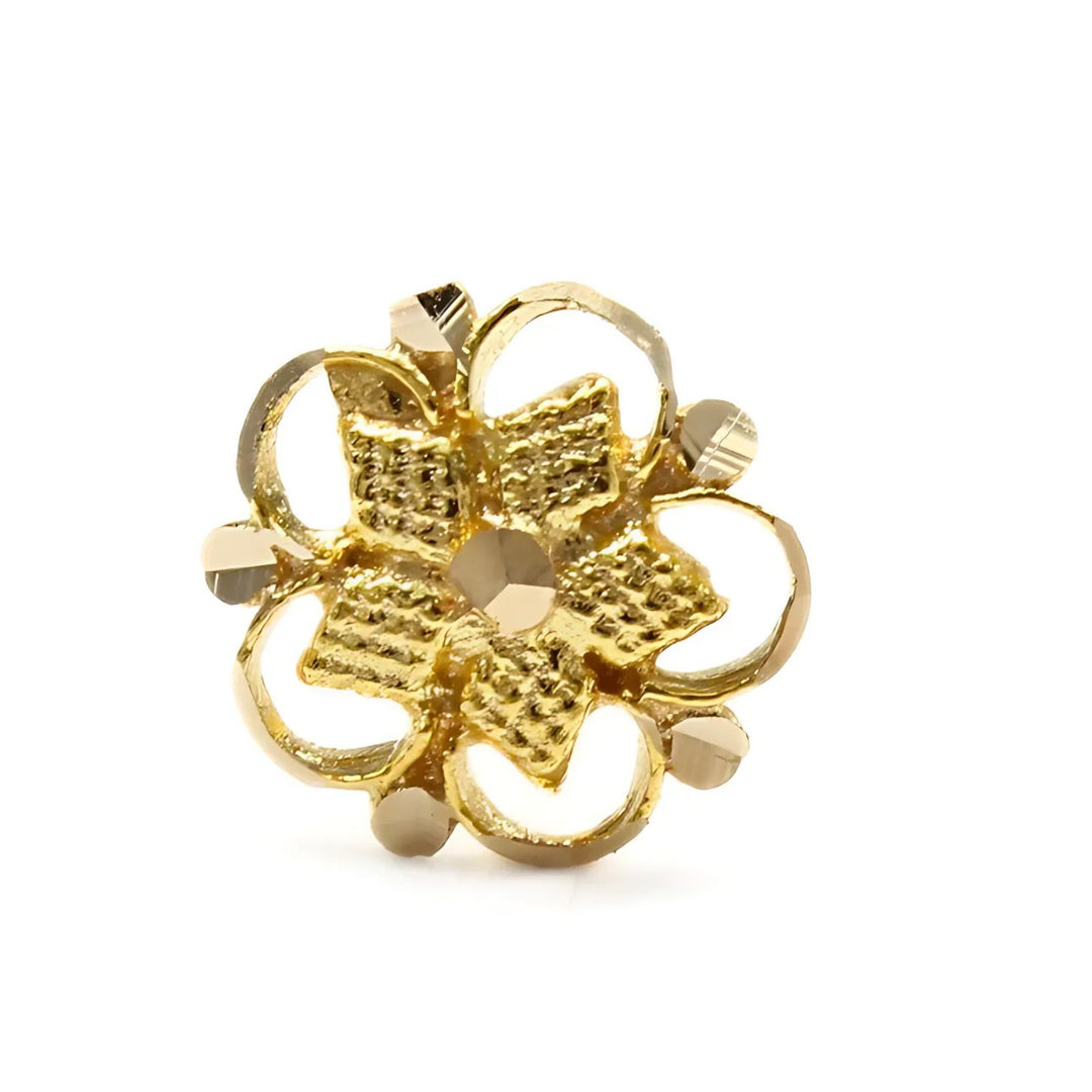 18K Real Gold Floral style Nose stud nose ring Push Pin