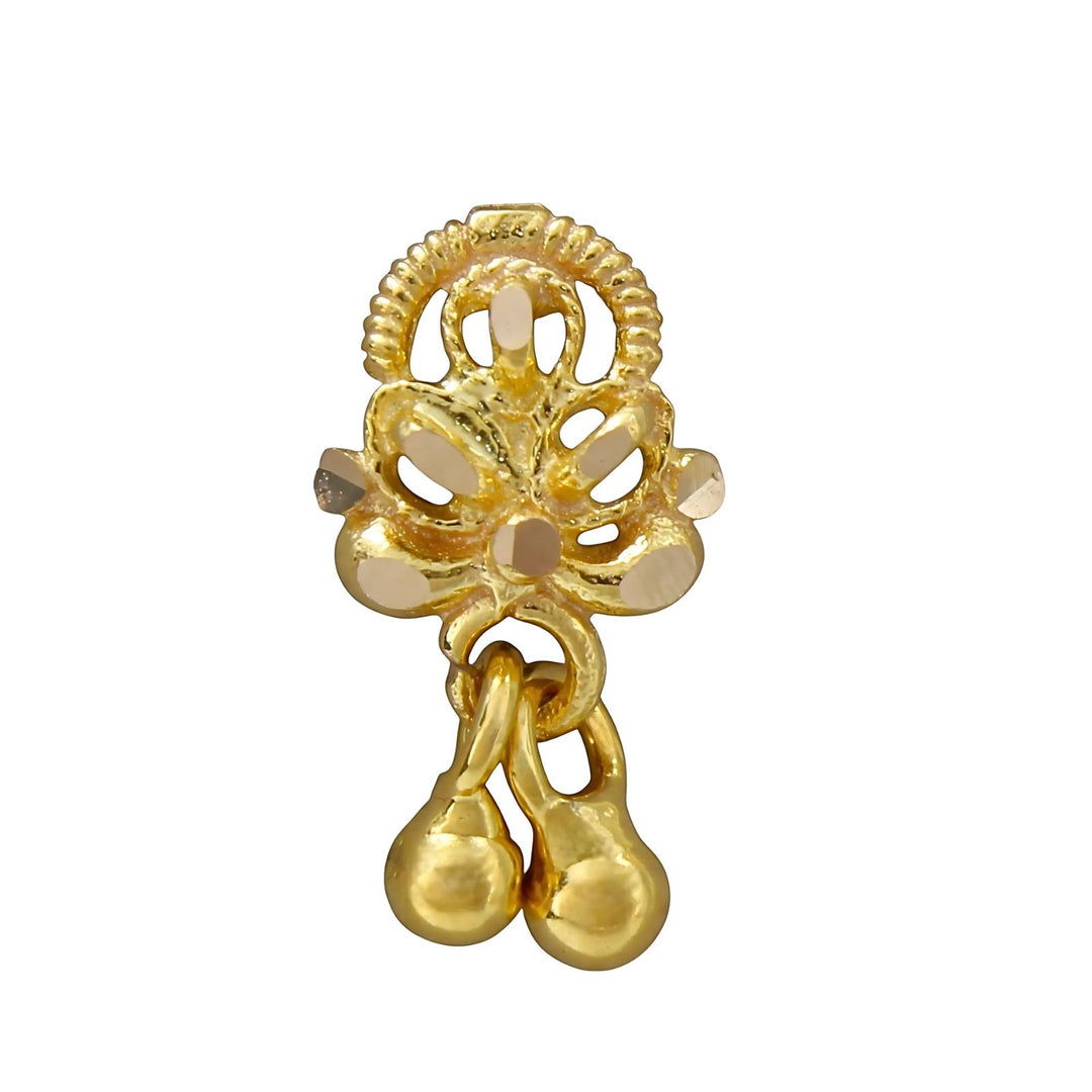 Indian 18K Real Gold dangle style Nose stud nose ring Push Pin