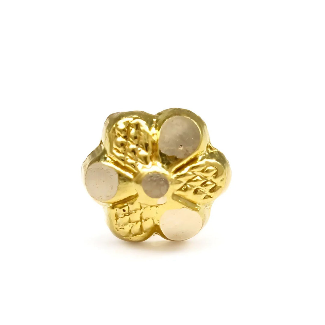 18K Real Gold small Flower Design Nose stud nose ring Push Pin