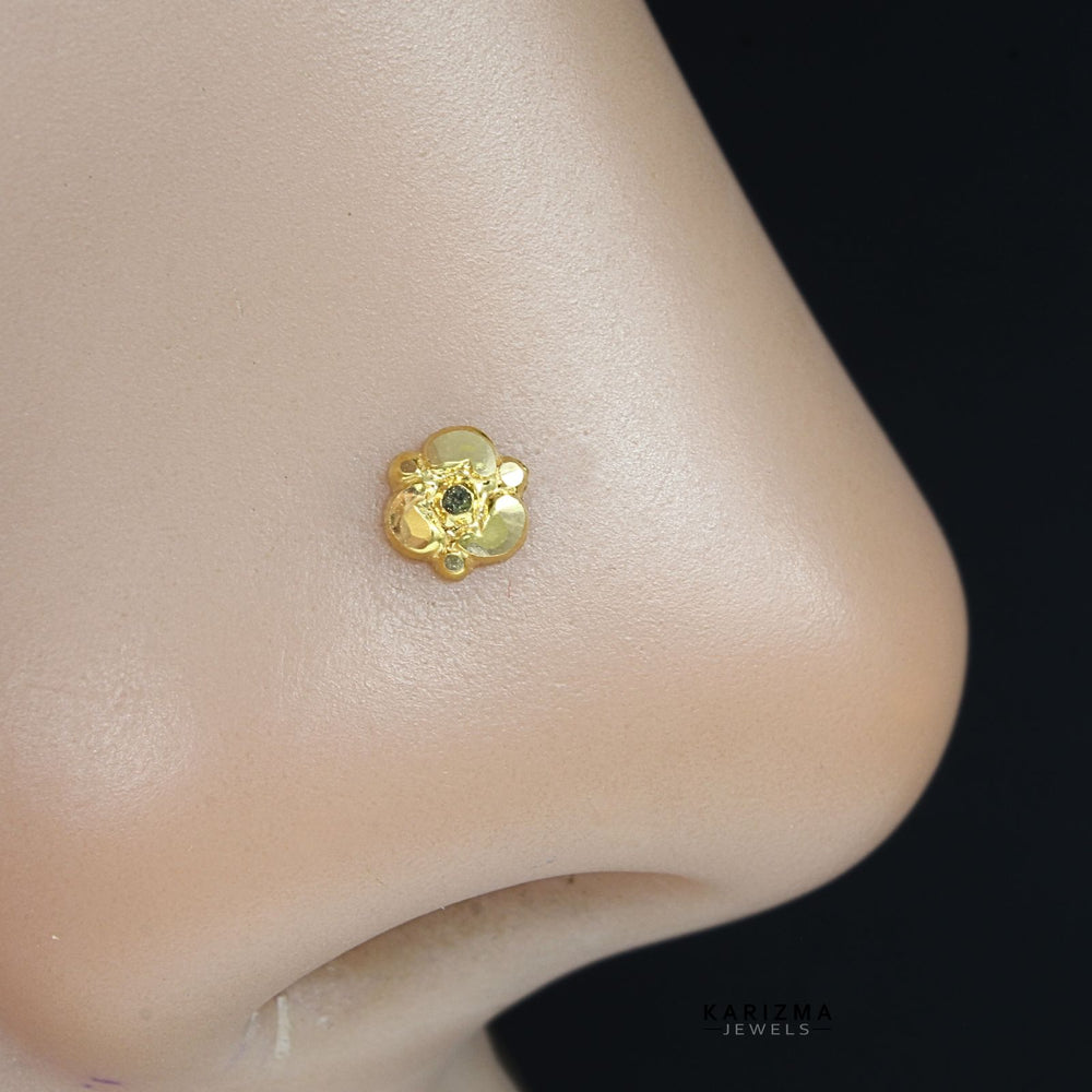 Small Size 18k Real Gold Nose Stud for Girls and women 