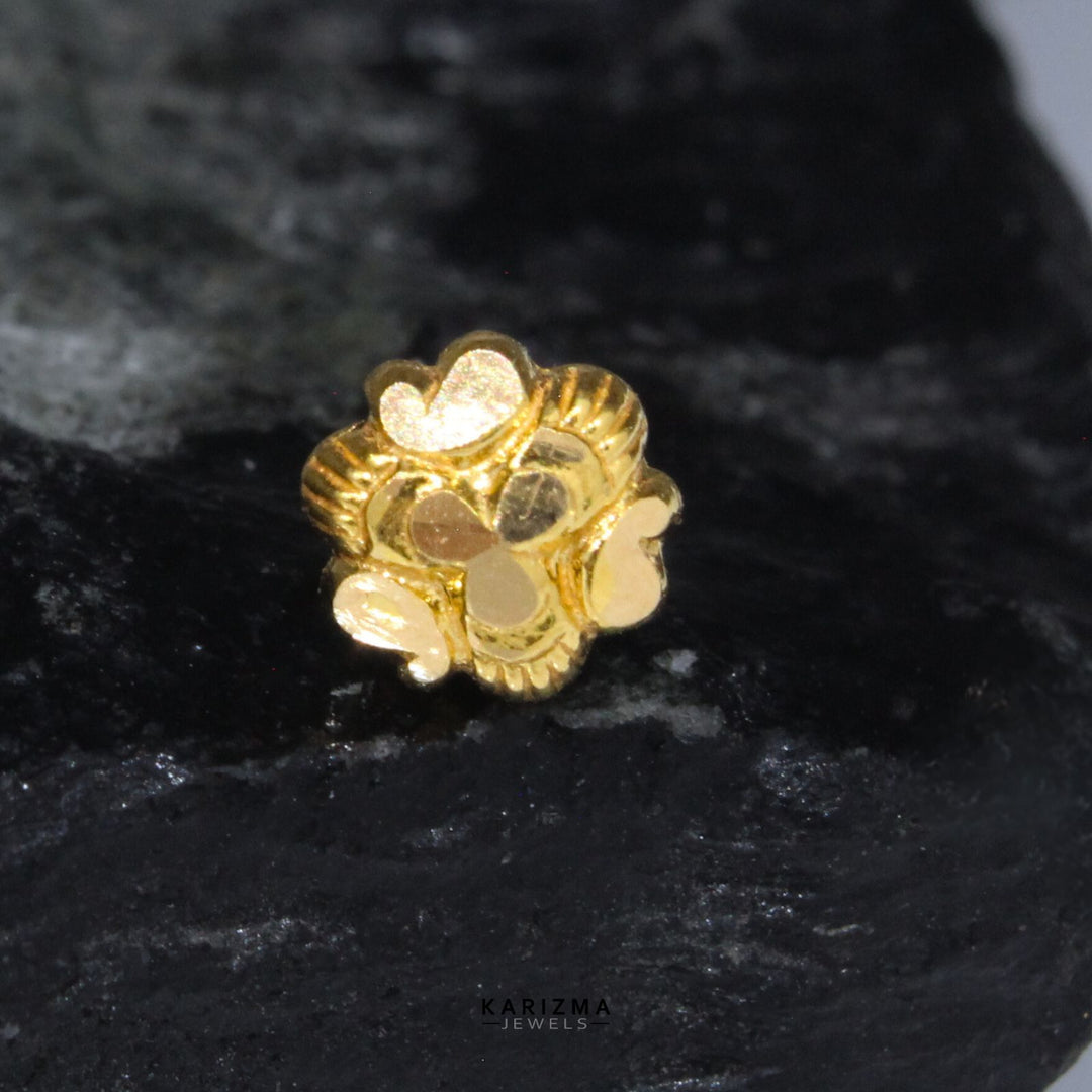 Small Size Real Gold Piercing Nose Stud in 18k 