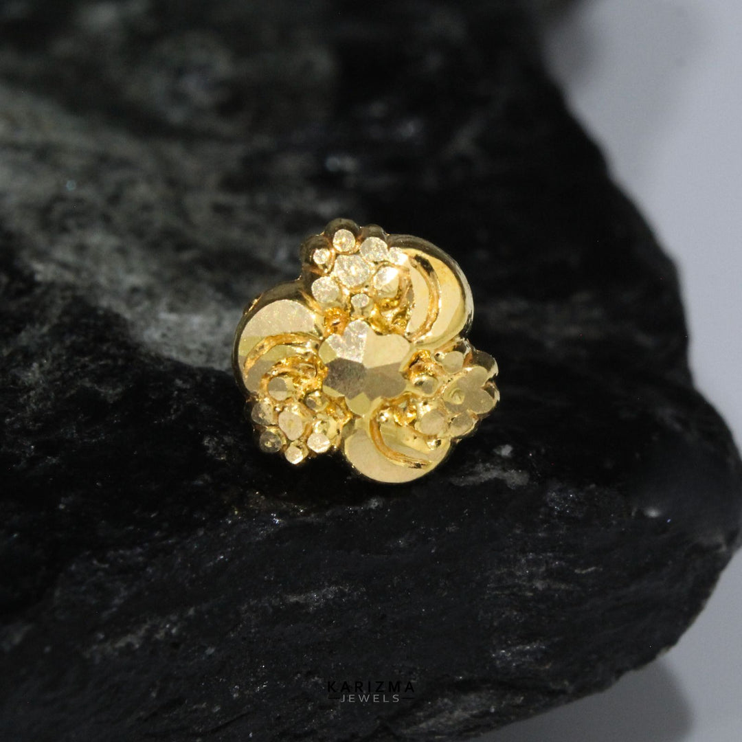 Aesthetic Real Gold Piercing Nose Stud in 18k