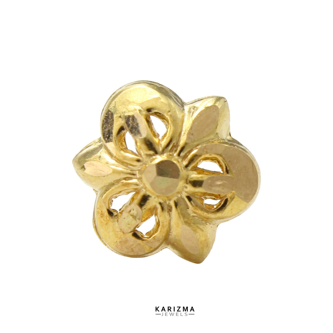 Fancy Design Real Gold Piercing Nose Stud in 18k 