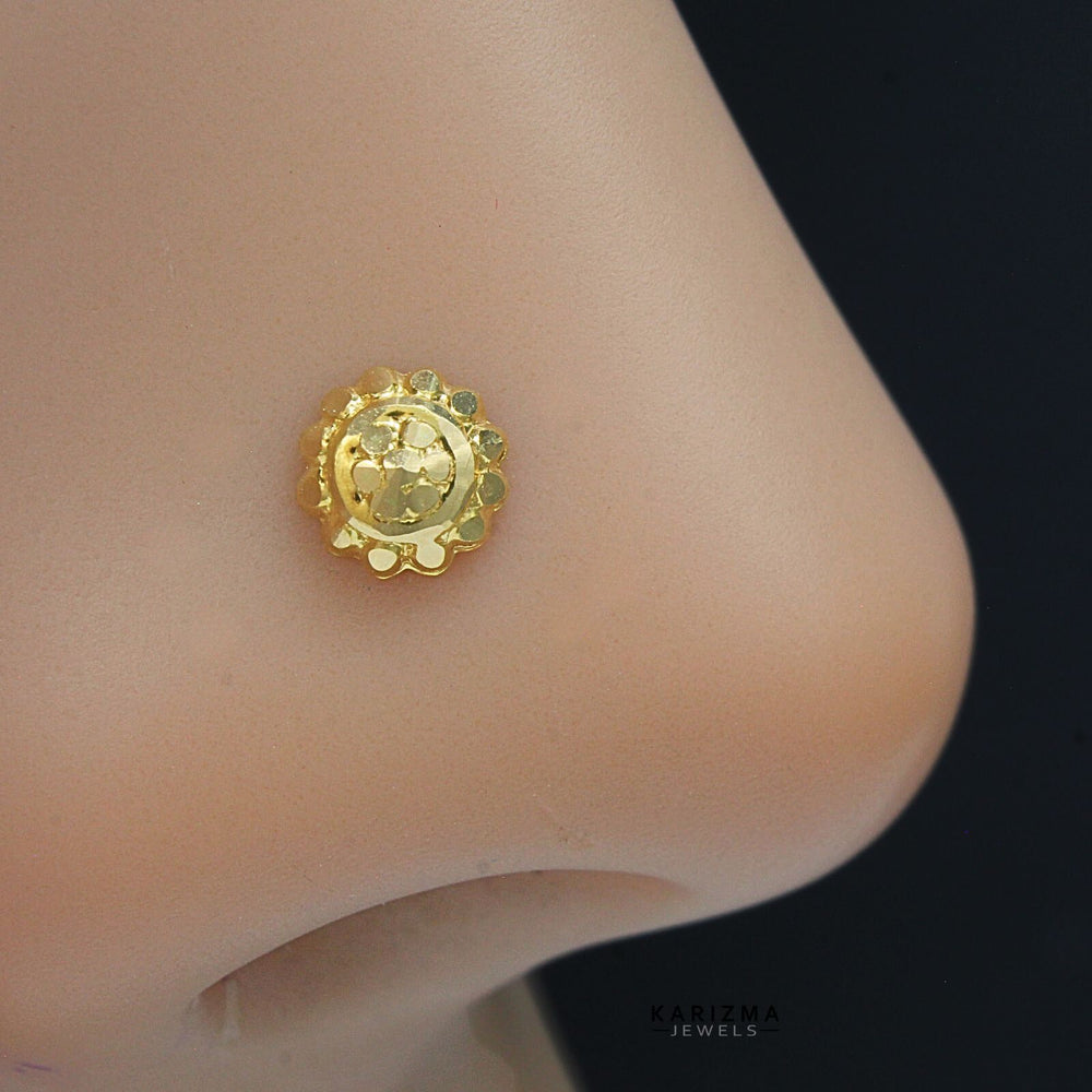 Aesthetic Design Real Gold Piercing Nose Stud in 18k 