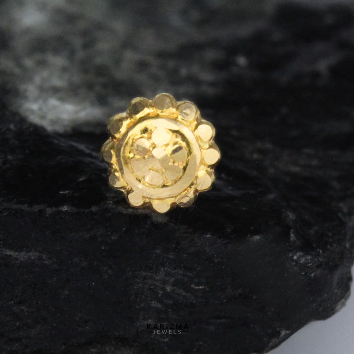 18k Real Gold Piercing Nose Stud for Girls and women 