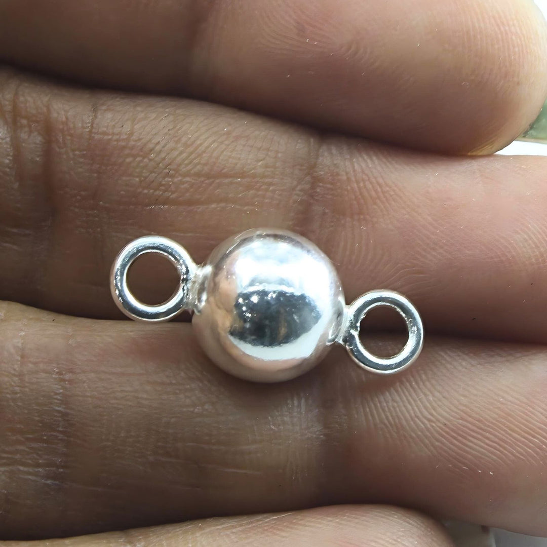 Pure silver Solid Ball for astrology chandi ki Goli 2 Loops Pendant