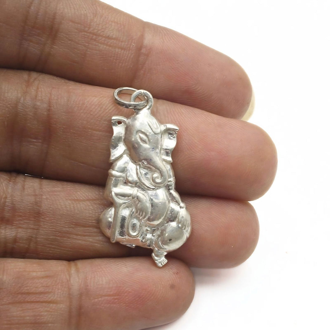 Lord Ganesha Pendant Real Solid Silver