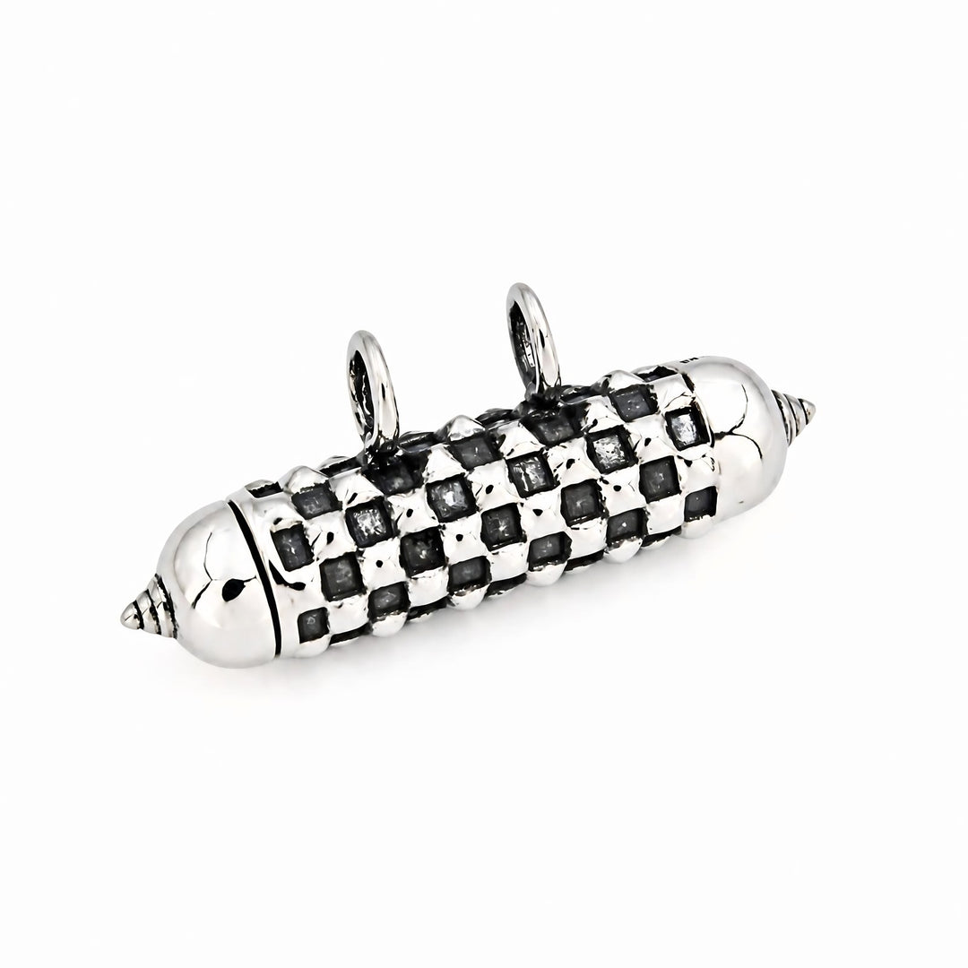 Oxidized 925 Sterling Silver Cylinder Amulet Openable Pendant