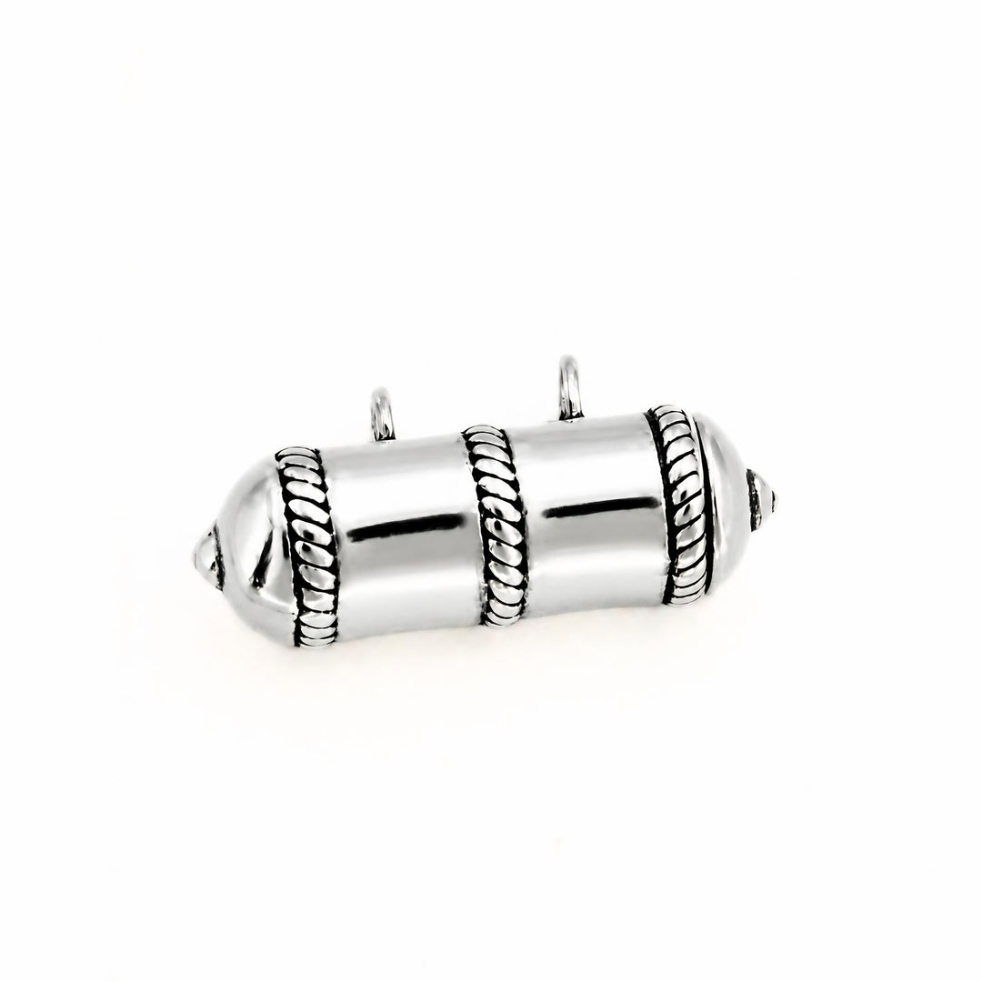 925 Sterling Silver Cylindrical Design Openable Tabeez Oxidized Pendant