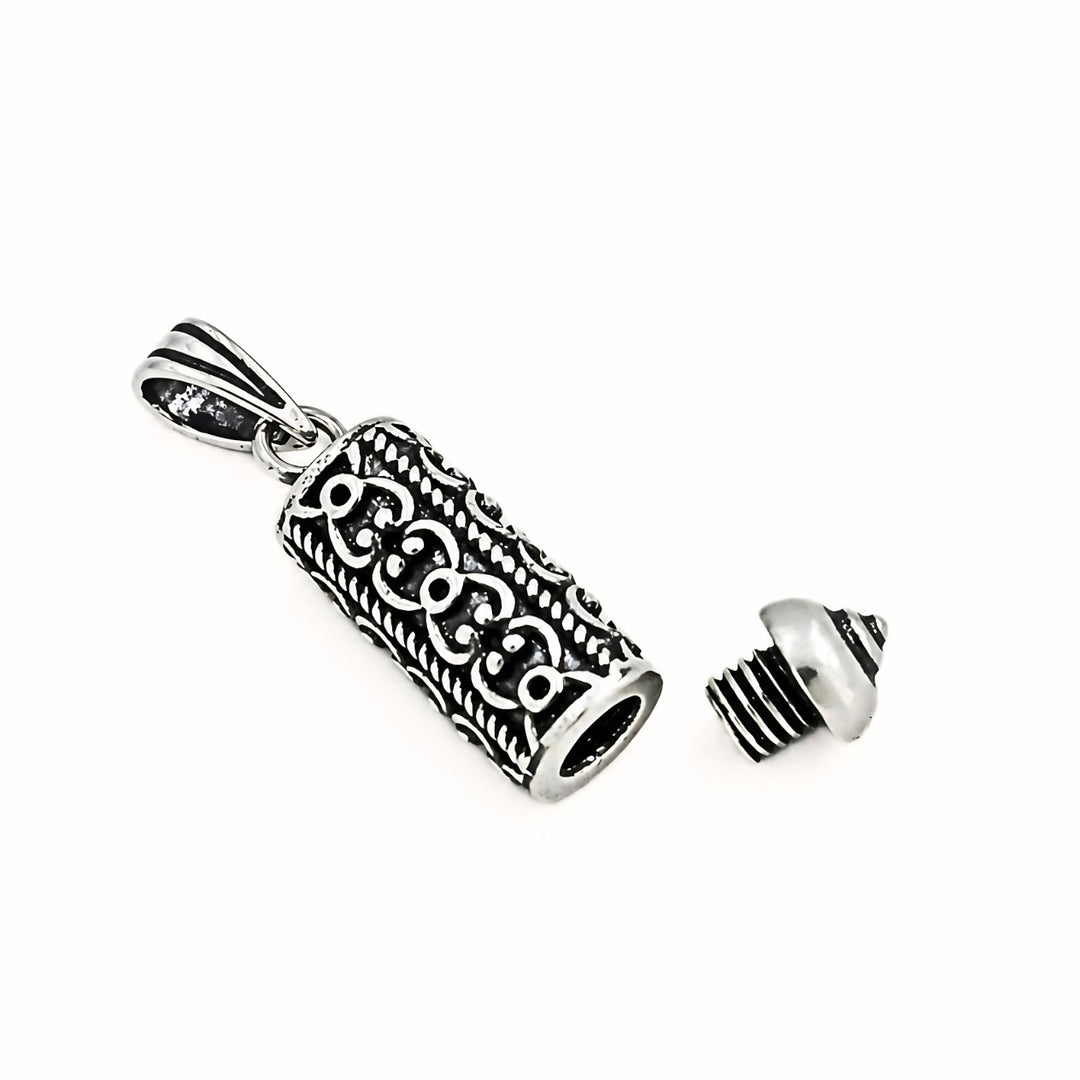 Oxidized 925 Sterling Silver Filigree Openable Amulet Pendant