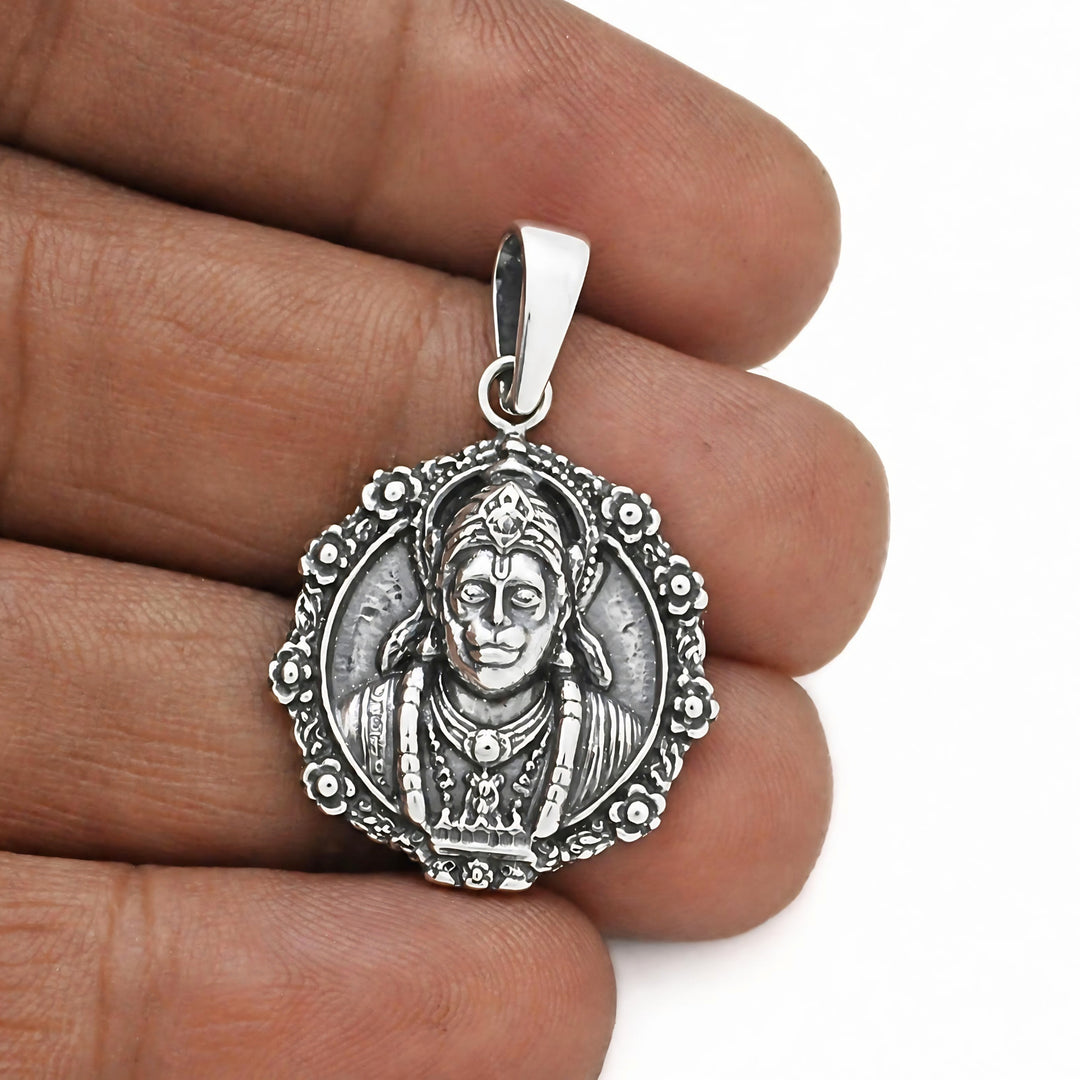 Classic Bajrangbali 925 Sterling Silver Antique Pendant