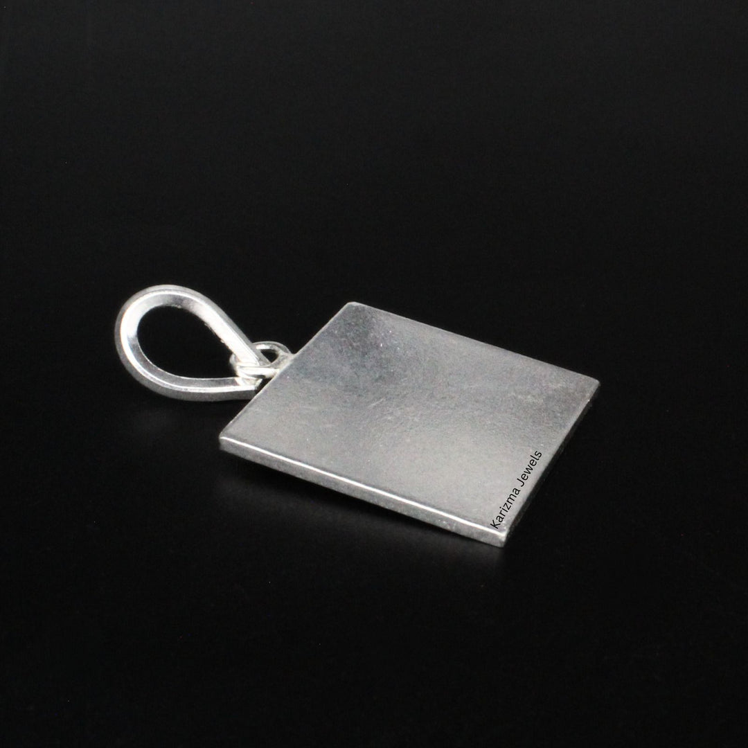 1 Inch Pure 999 Silver Square Piece (Chokor) Pendant lal kitab astrology