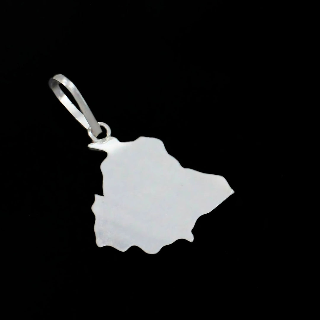 Real Silver Punjab Map with Districts in Punjabi Language pendant