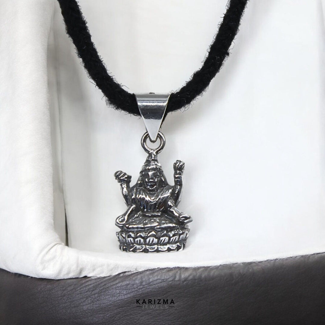 925 Sterling Silver vintage style Goddess Mata Laxmi Pendant