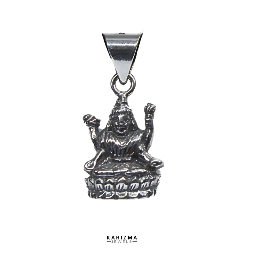 925 Sterling Silver vintage style Goddess Mata Laxmi Pendant