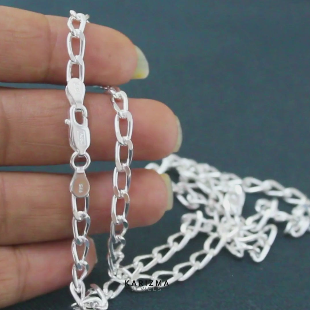 925 Sterling Silver Elegant Cuban Link Neck chain 20"