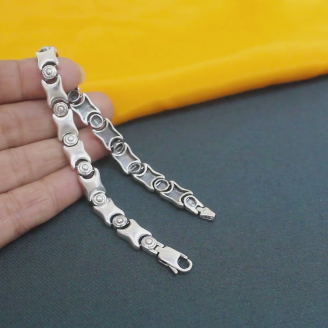 925 Sterling Silver handmade Men's Oxidized Bracelet Man Jewelry 8.3"