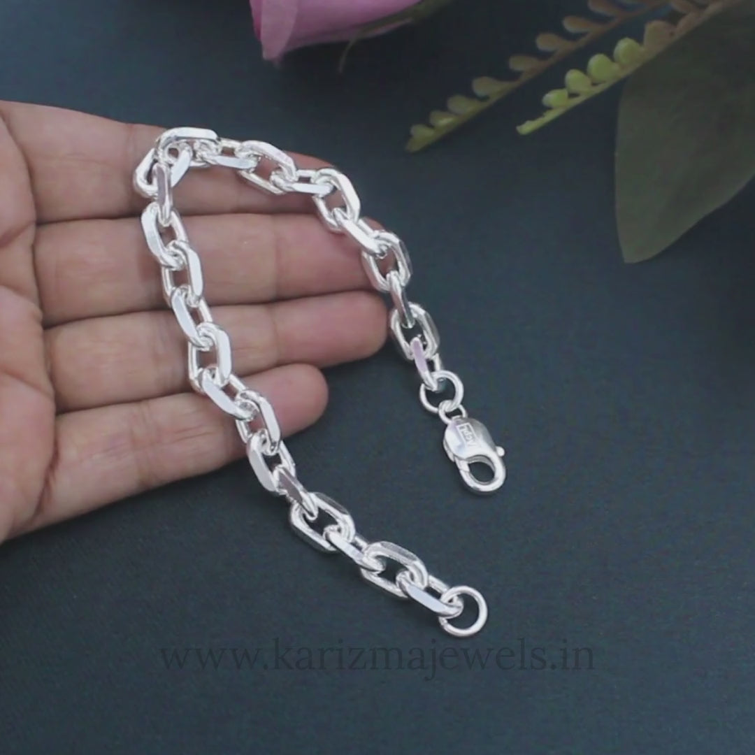 Men's Timeless Cable Chain Link Bracelet – 925 Silver