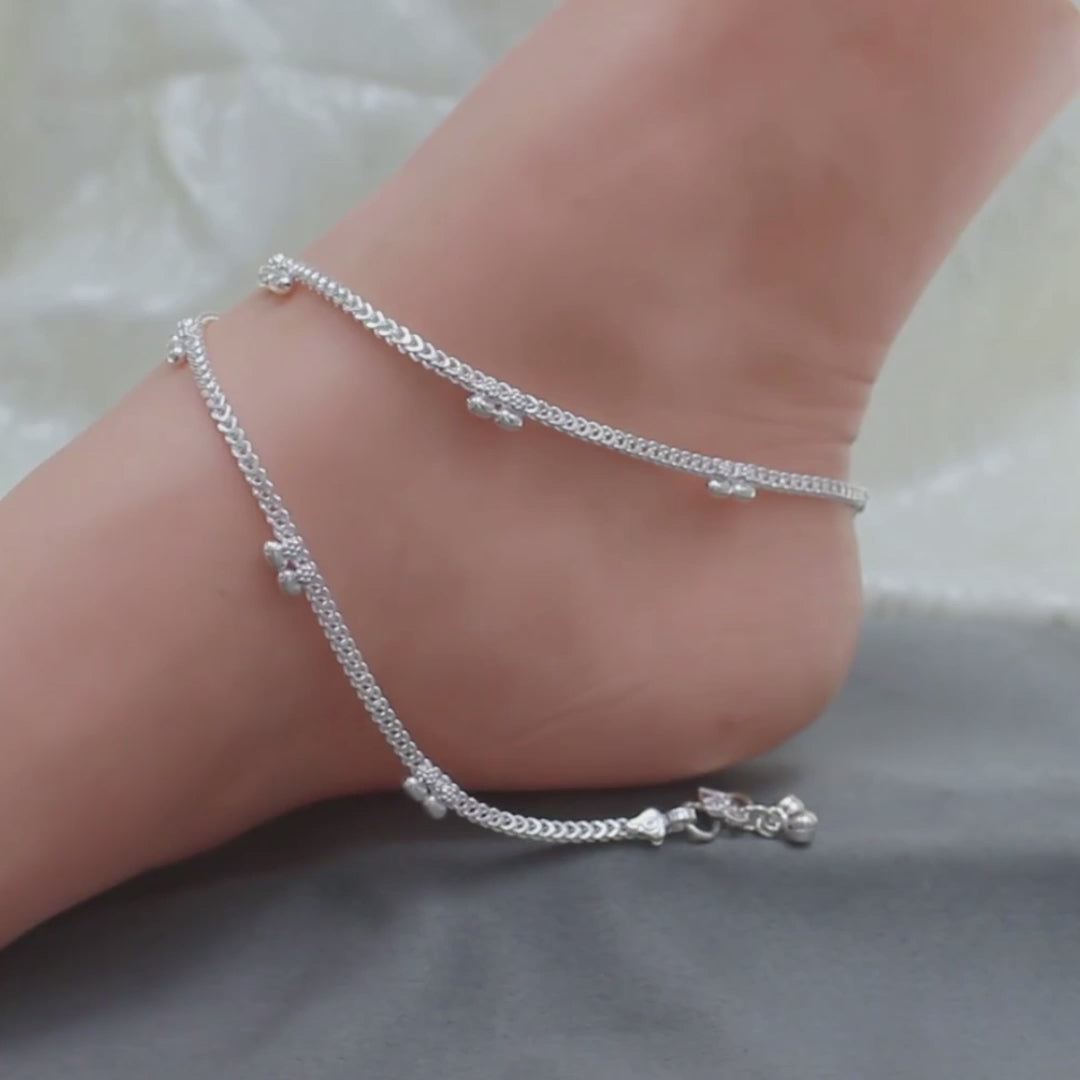 Trendy Real Silver Anklet for Daily Wear