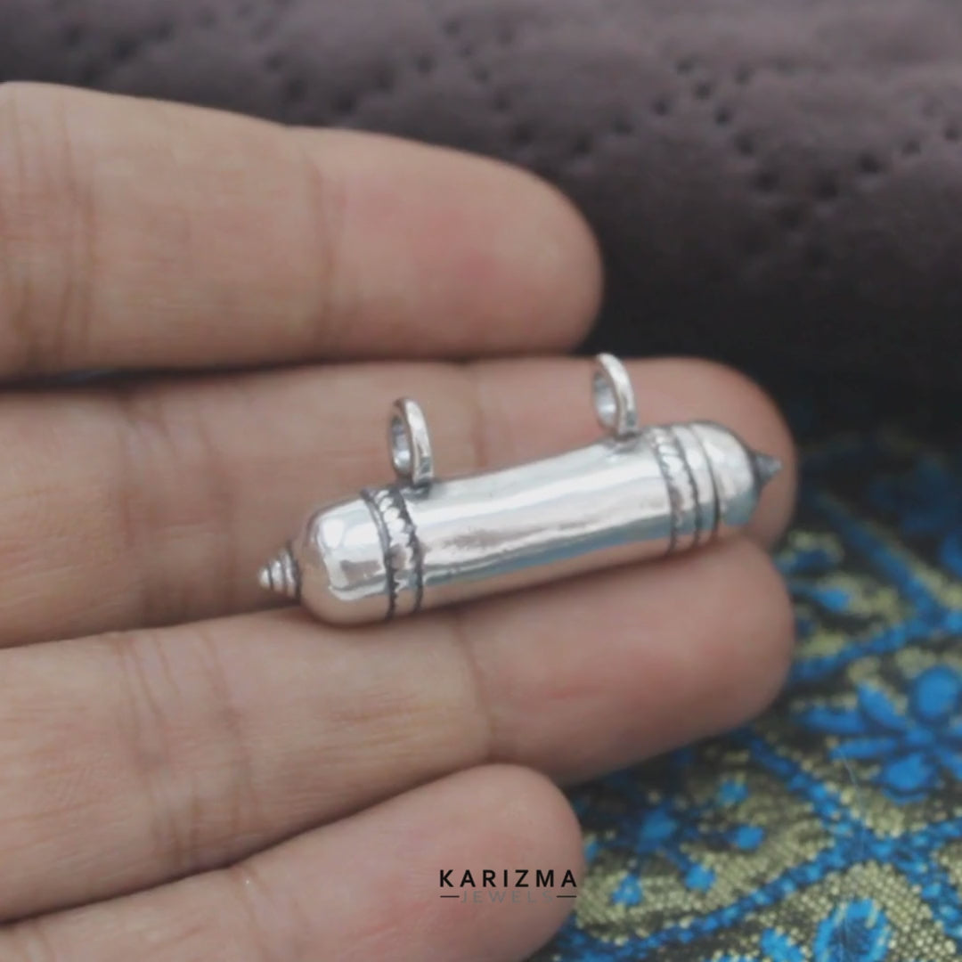 925 Sterling Silver Antique Taweez Tabiz Spiritual Pendant - Openable