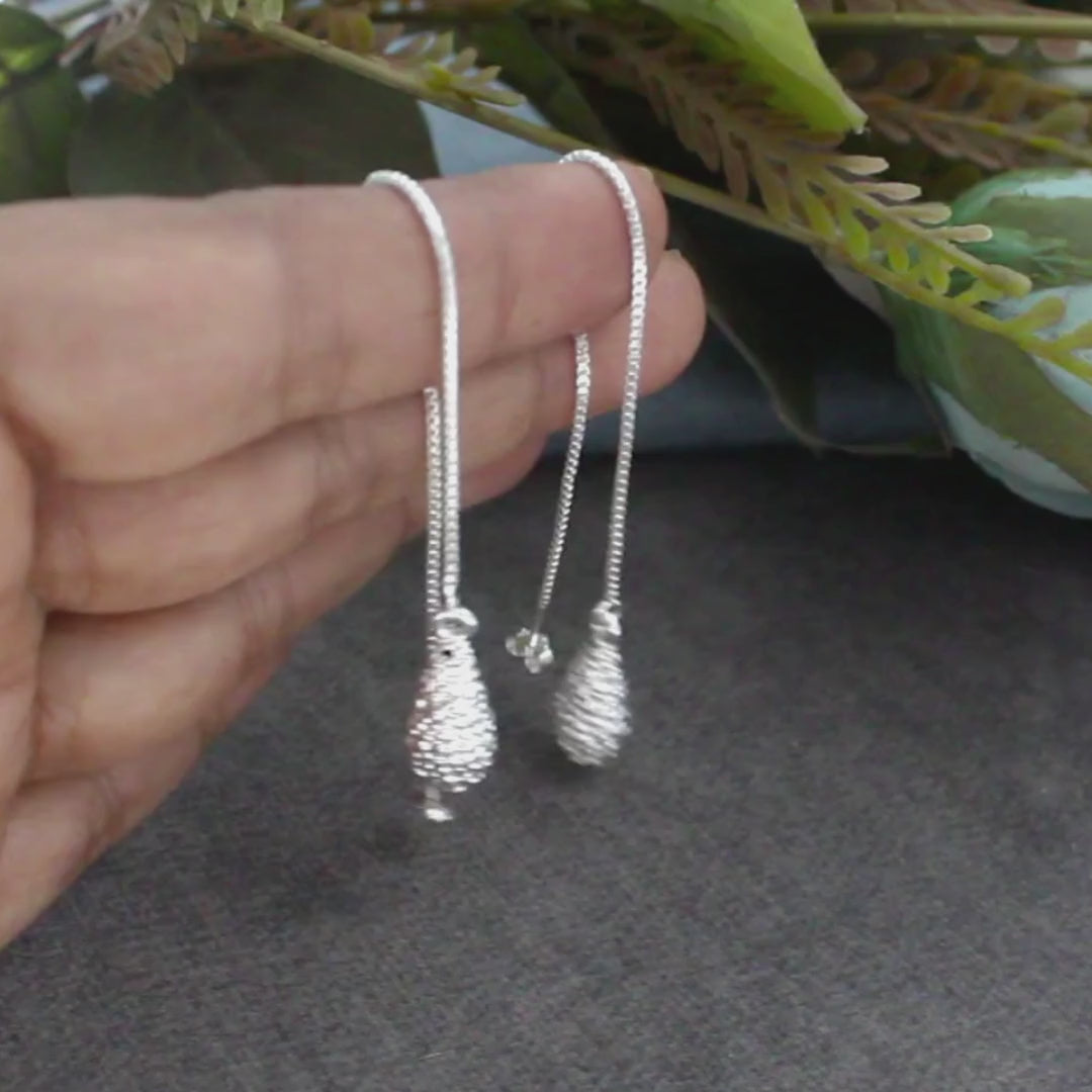 Trendy 925 Sterling Silver Teardrop Dangle Earrings