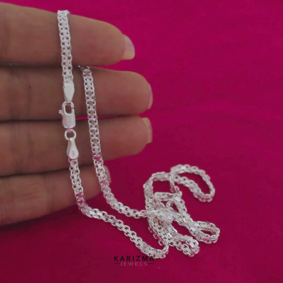 925 Sterling Silver Excellent gifting Bismark Necklace chain 18"
