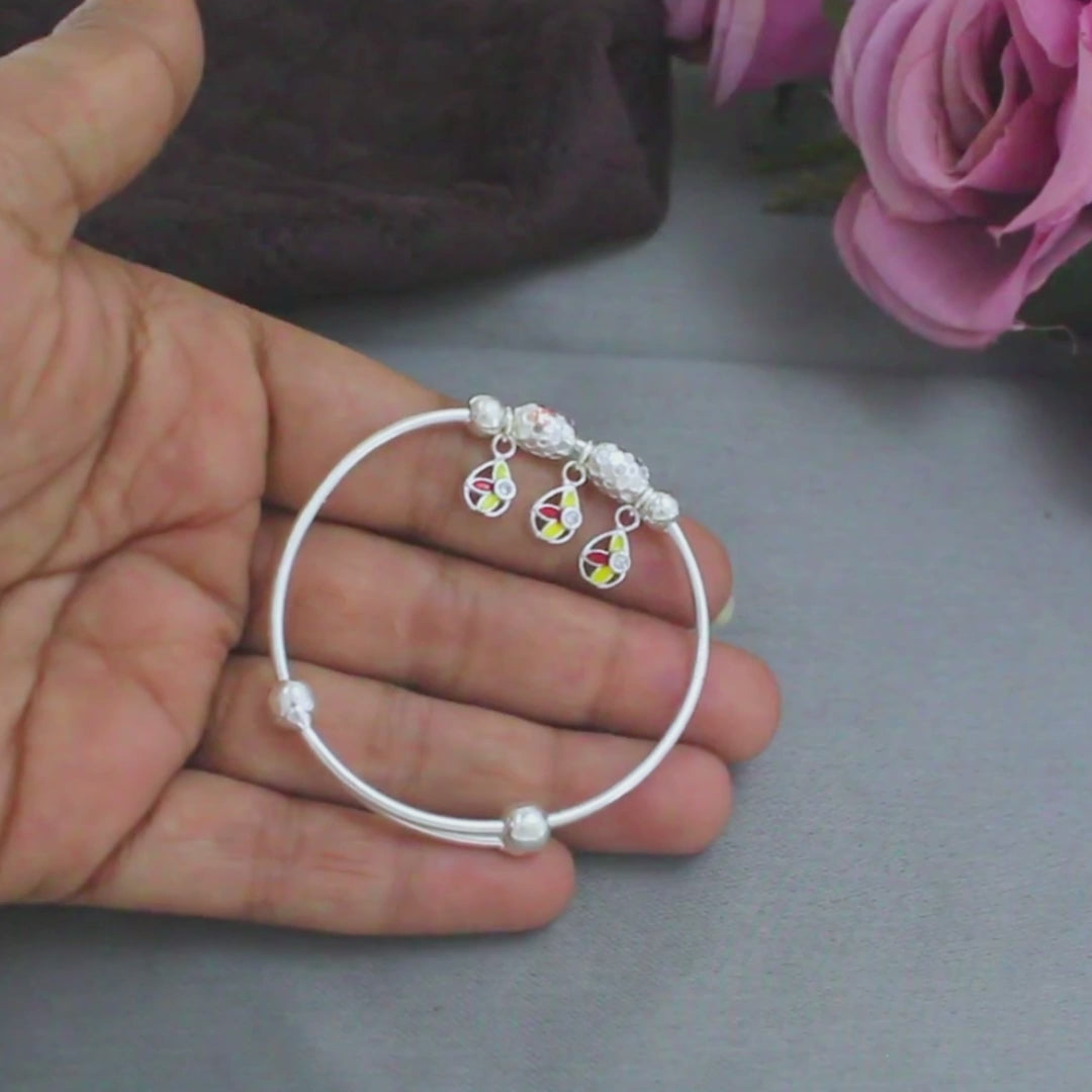 Baby Toddler silver Bangles Bracelet - Single