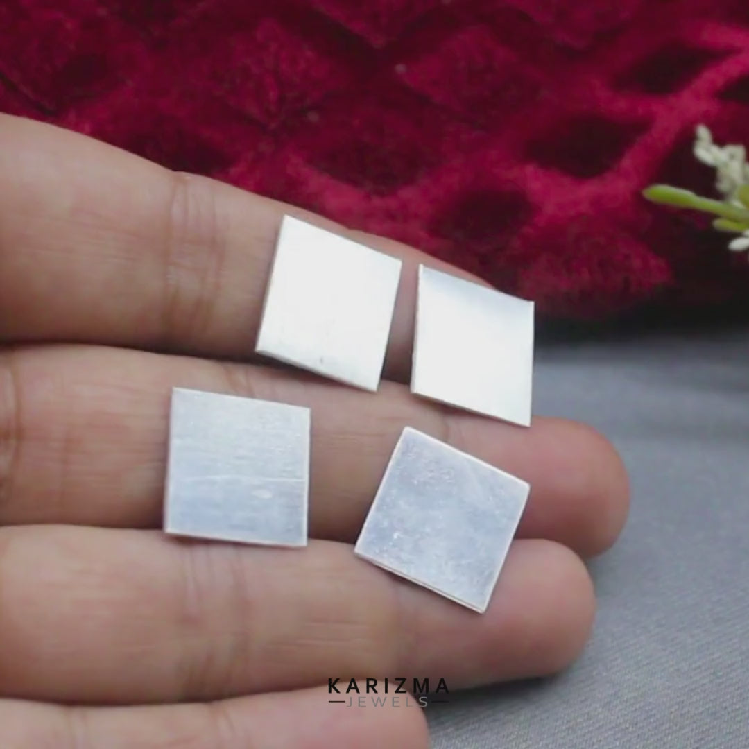 999 Pure Silver Square pieces of Silver Chandi ka Tukra Chokor for astrology- 4pc set