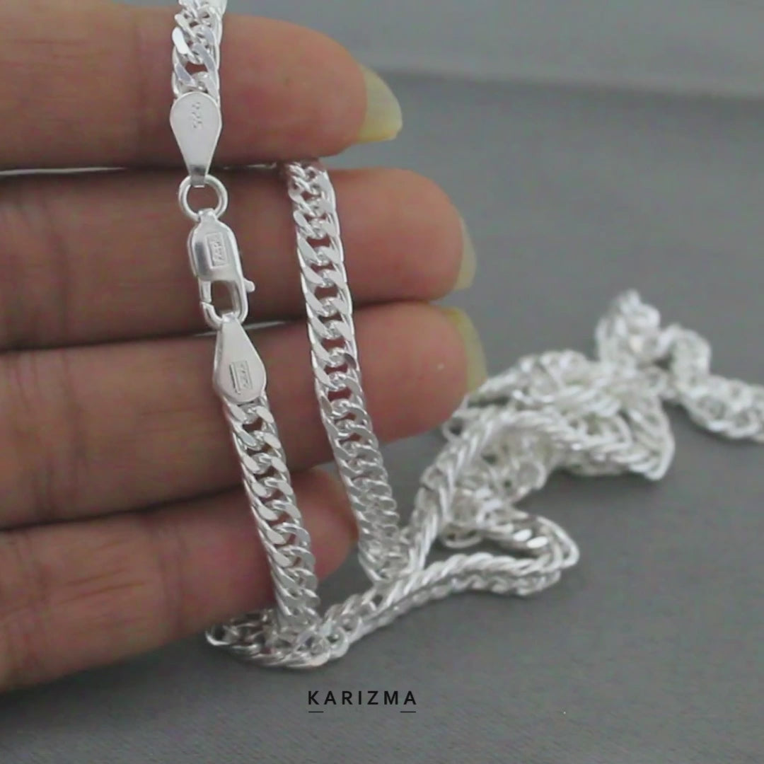 925 Sterling Silver closed Cuban Link Neck chain 20"