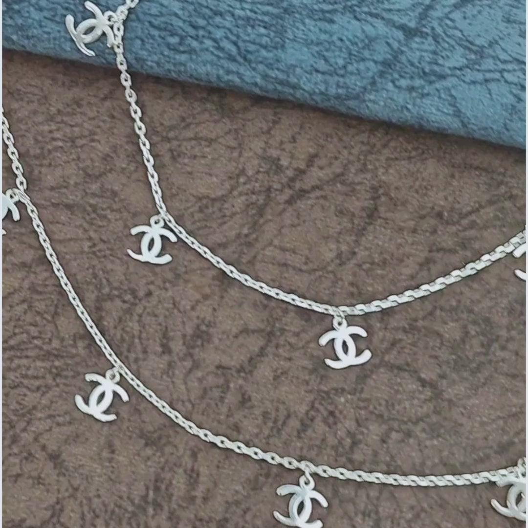 Beach wear Exclusive charm 925 Sterling Silver girlish Chain Anklet Pair 10.4"