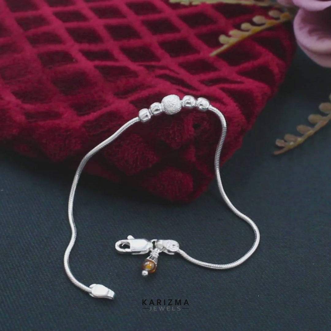 Real Silver Bracelet unique trendy Rakhi 8.3"