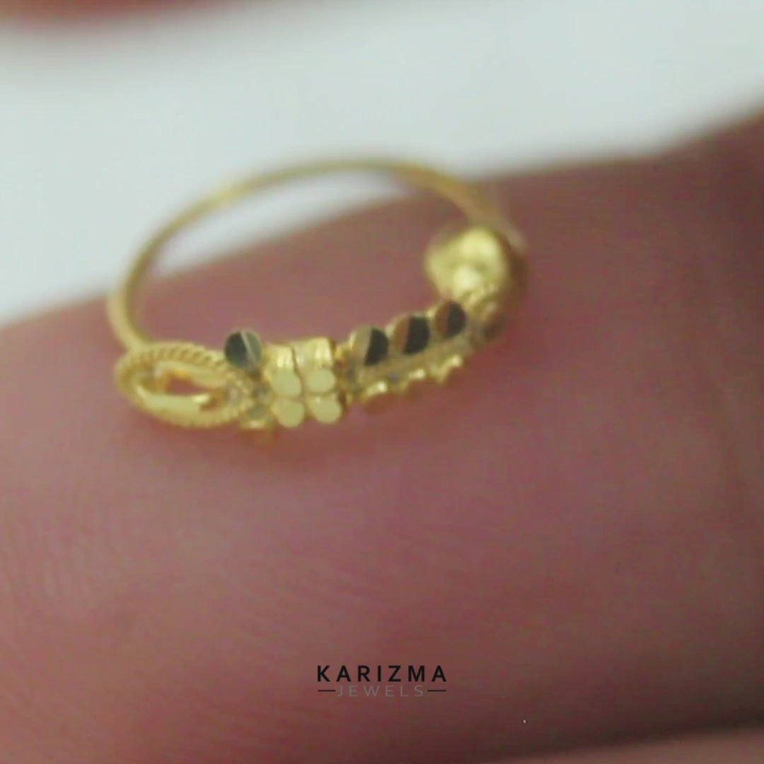 Exquisite 18K Real Gold Hoop-Style Nose Ring