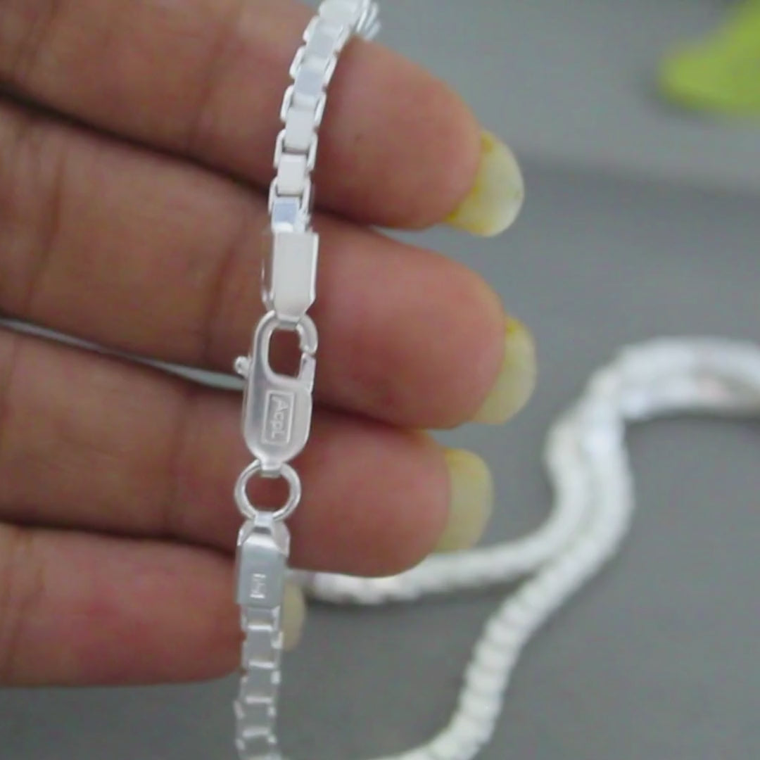 925 Real Sterling Silver Venetian design Neck Chain 20"