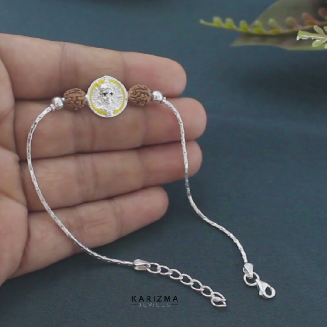 925 Real Sterling Silver Bracelet for Raksha Bandhan 7.7"