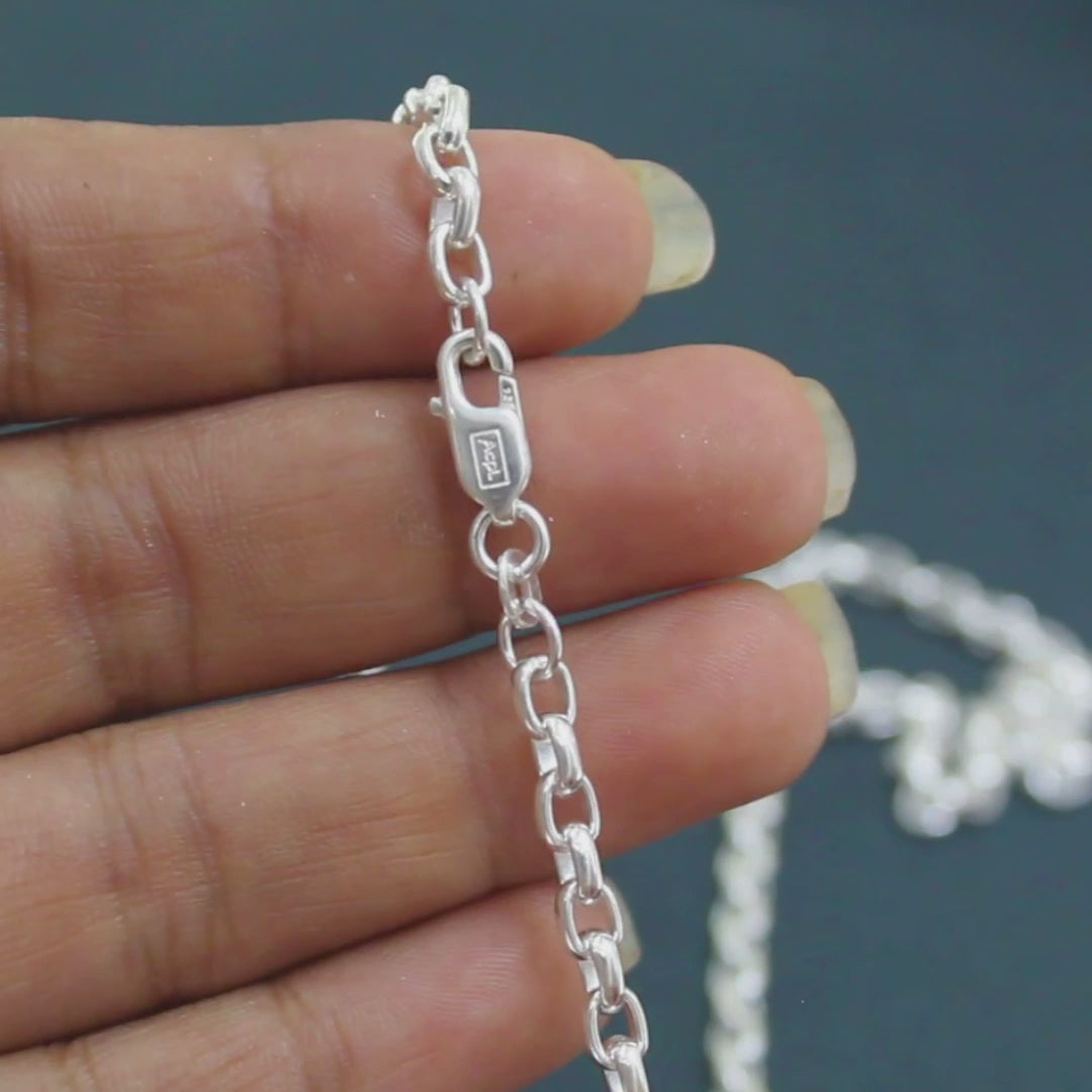 925 Real Sterling Silver Unisex Cable Neck Chain 20"