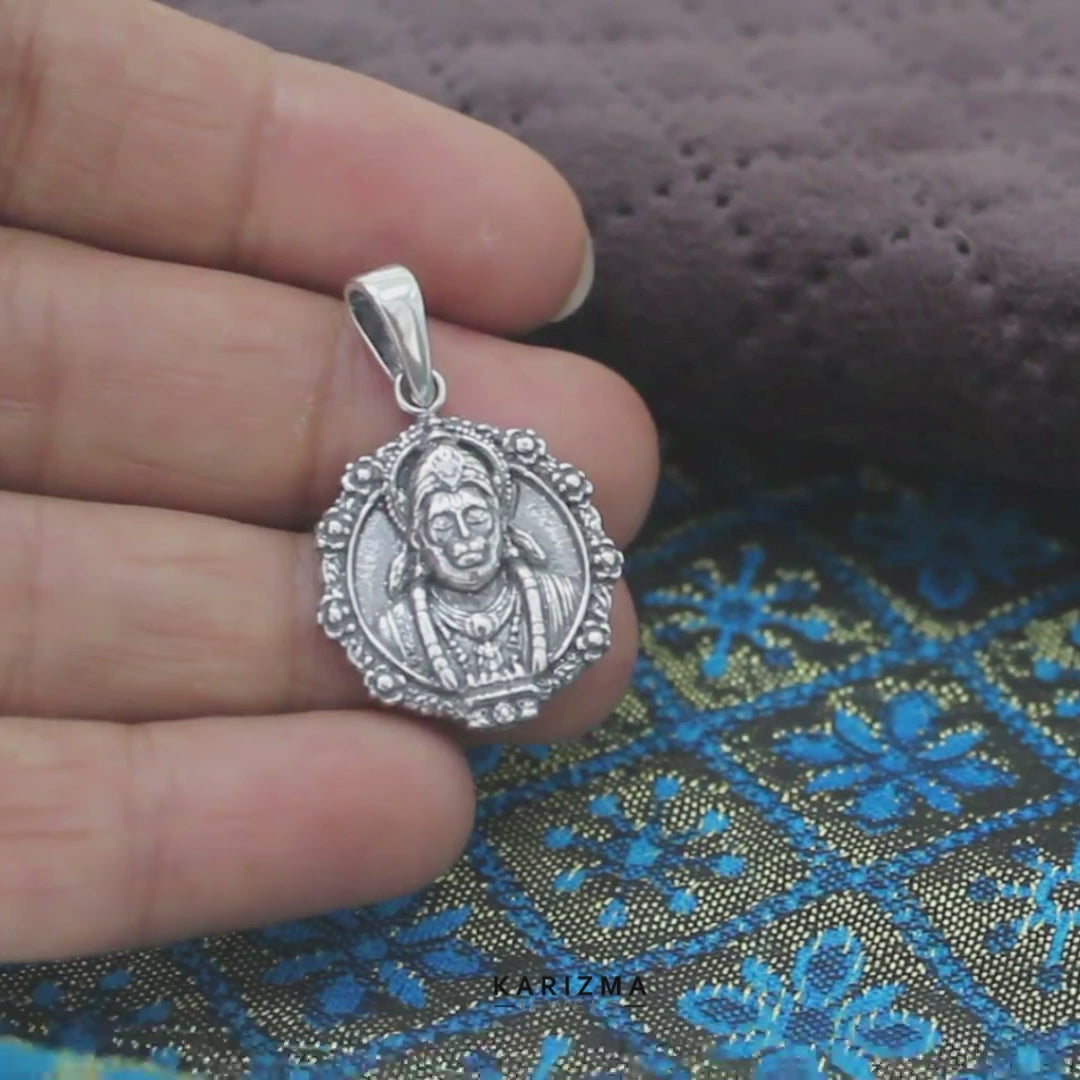 Classic Bajrangbali 925 Sterling Silver Antique Pendant